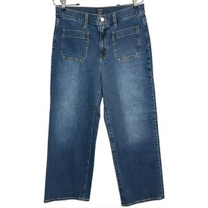 J Crew High-Rise Slim Wide Leg Patch Pocket Cropped Jeans